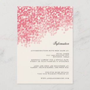 Rosey Light Shower Wedding Information Insert Card