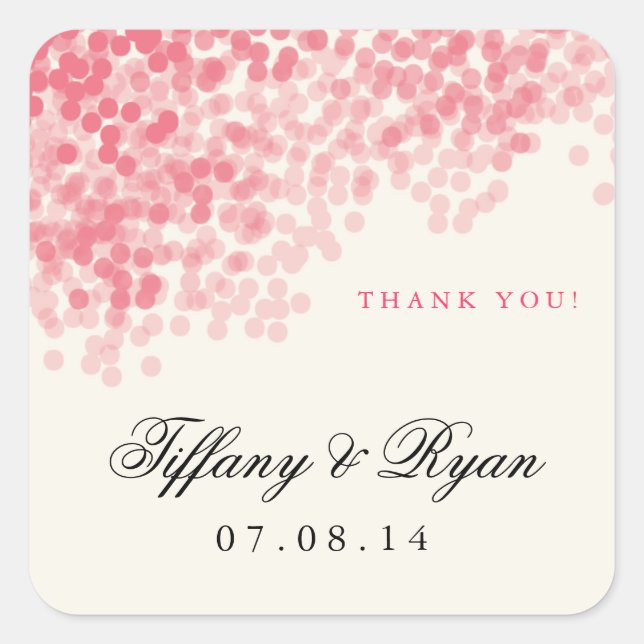 Rosey Pink Light Shower Favour Stickers (Front)