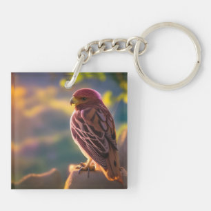 Rosey Pink Parakeet Keychain