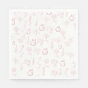 Rosh Hashana Apple Pink Toile Disposable Napkin