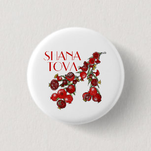 Rosh Hashana Pomegranates 1 Inch Round Button