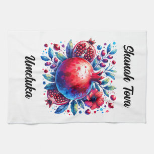 Rosh Hashana Water colour Pomegranate Kitchen Towel