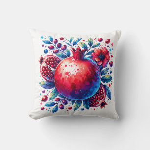 Rosh Hashana Water colour Pomegranate  Throw Pillow
