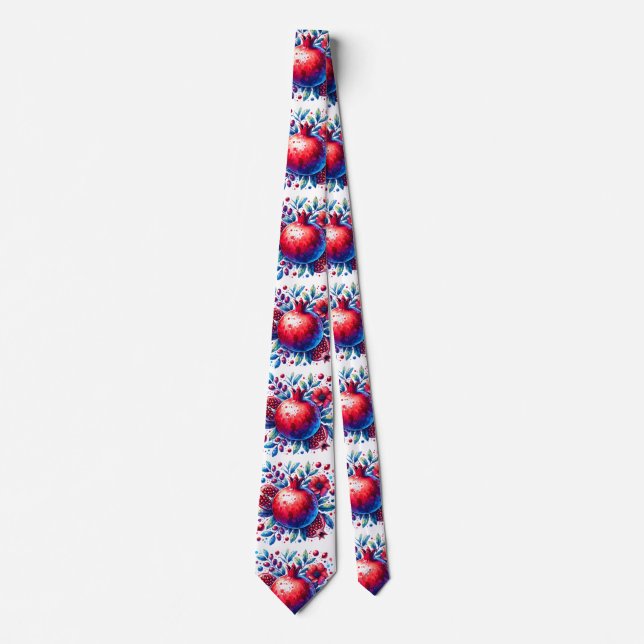 Rosh Hashana Water colour Pomegranate  Tie (Front)