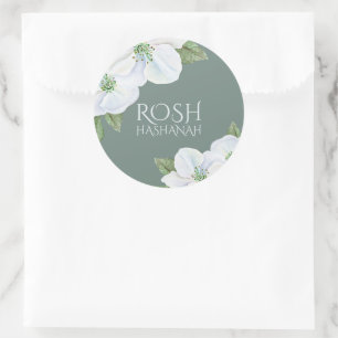 Rosh Hashanah Apple Blossom New Year Classic Round Sticker