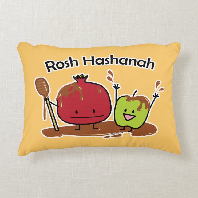 Rosh Hashanah apple pomegranate honey Jewish new Accent Pillow (Front)