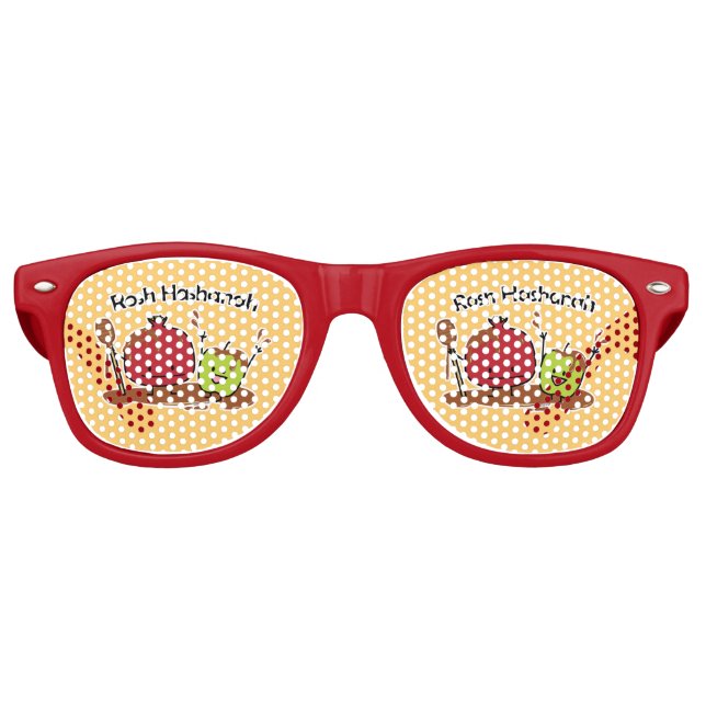 Rosh Hashanah apple pomegranate honey Jewish new Retro Sunglasses (Front)