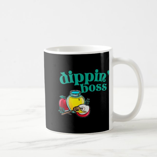 Rosh Hashanah Dipn' Boss Honey Dip Jewish New Year Coffee Mug (Right)