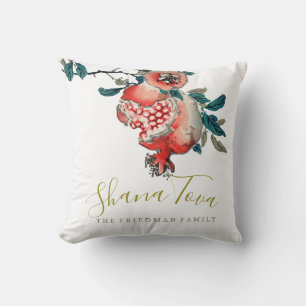 Rosh Hashanah Elegant New Year  Pomegranate Throw Pillow