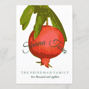 Rosh Hashanah feast New Year Pomegranate Invitation