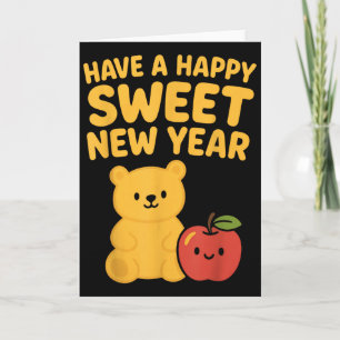 Rosh Hashanah Happy Sweet New Year Honey Bear Jewi Card