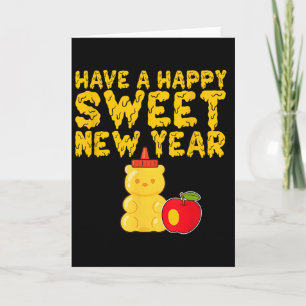 Rosh Hashanah Happy Sweet New Year Honey Bear Jewi Card