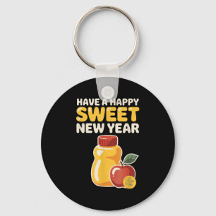 Rosh Hashanah Happy Sweet New Year Honey Bear Jewi Keychain