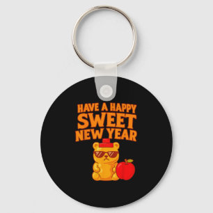 Rosh Hashanah Happy Sweet New Year Honey Bear Jewi Keychain