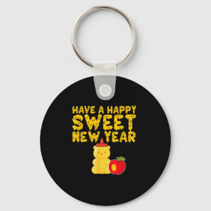 Rosh Hashanah Happy Sweet New Year Honey Bear Jewi Keychain