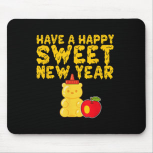 Rosh Hashanah Happy Sweet New Year Honey Bear Jewi Mouse Pad