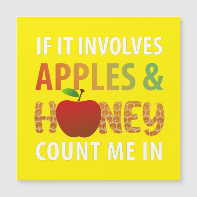 Rosh Hashanah - if it involves apples & honey  Magnetic Invitation (Front)