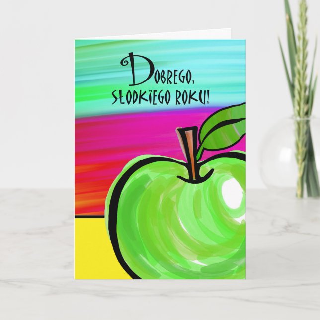 Rosh Hashanah in Polish, Dobrego Slodkiego Roku Holiday Card (Front)