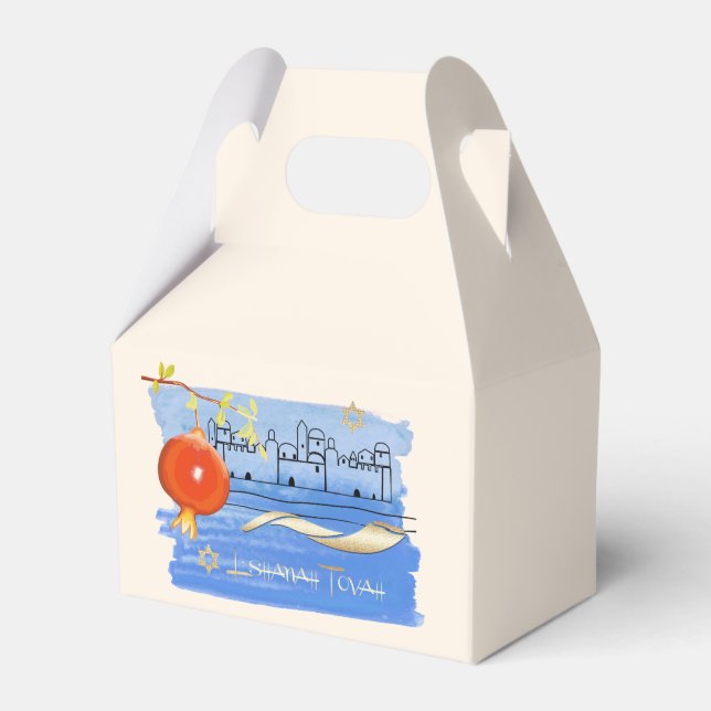 Rosh Hashanah | Jewish New Year Feast Custom Favor Box (Front Side)