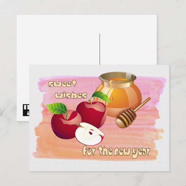 Rosh Hashanah | Jewish New Year Holiday Postcard (Front/Back)