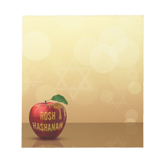 Rosh Hashanah Jewish New Year Honey Apple Notepad (Front)