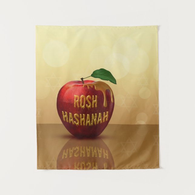 Rosh Hashanah Jewish New Year Honey Apple Tapestry (Front)