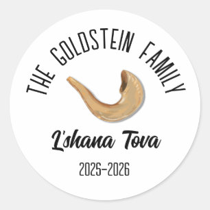 Rosh Hashanah Jewish New Year Personalized Name Classic Round Sticker