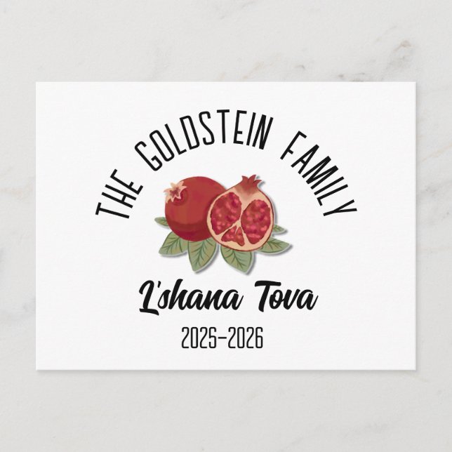 Rosh Hashanah Jewish New Year Personalized Name Ho Holiday Postcard (Front)