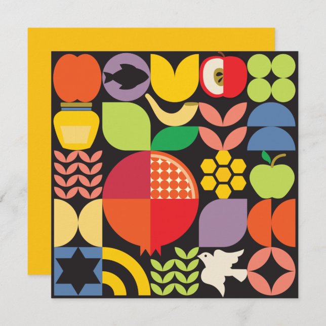 Rosh Hashanah Jewish New Year Pomegranate Honey Ca Card (Front/Back)