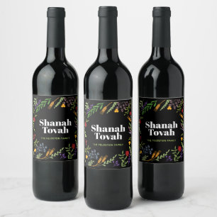 Rosh Hashanah Jewish New Year-Shana Tovah Greeting Wine Label