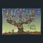 Rosh Hashanah L'Shanah Tovah Tree Of Life Menorah Kitchen Towel<br><div class="desc">You are viewing The Lee Hiller Designs Collection of Home and Office Decor,  Apparel,  Gifts and Collectibles. The Designs include Lee Hiller Photography and Mixed Media Digital Art Collection. You can view her Nature photography at http://HikeOurPlanet.com/ and follow her hiking blog within Hot Springs National Park.</div>
