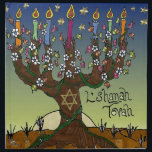Rosh Hashanah L'Shanah Tovah Tree Of Life Menorah Napkin<br><div class="desc">You are viewing The Lee Hiller Designs Collection of Home and Office Decor,  Apparel,  Gifts and Collectibles. The Designs include Lee Hiller Photography and Mixed Media Digital Art Collection. You can view her Nature photography at http://HikeOurPlanet.com/ and follow her hiking blog within Hot Springs National Park.</div>
