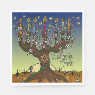 Rosh Hashanah L'Shanah Tovah Tree Of Life Napkins