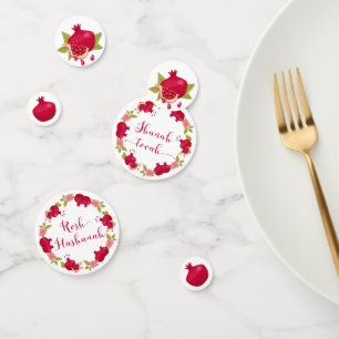 Rosh Hashanah New Year Pomegranate Flower Wreath C Confetti