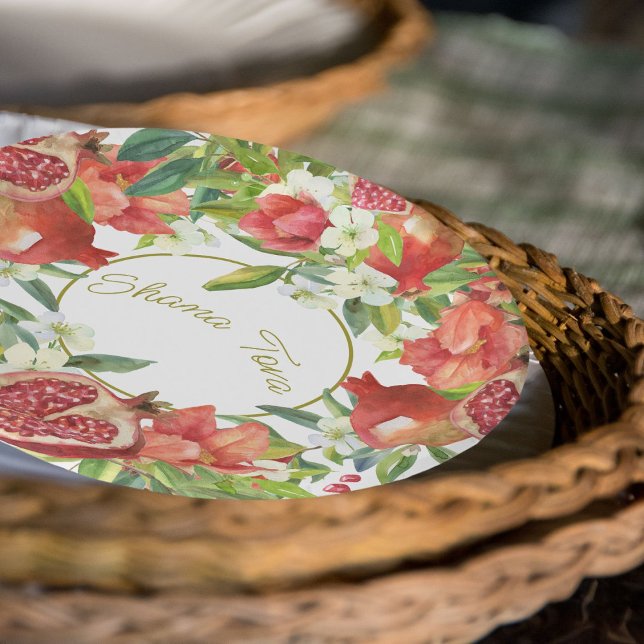Rosh Hashanah New Year Sweet Pomegranate Feast  Paper Plate (Creator Uploaded)