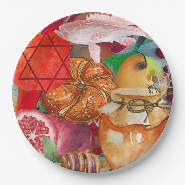 Rosh Hashanah Paper Plates (Front)