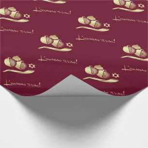 Rosh Hashanah, papier juif d'emballage cadeau de