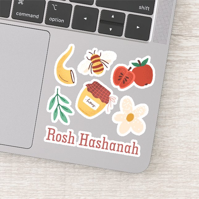 Rosh Hashanah Playful Painted Traditional Symbols (Detail)