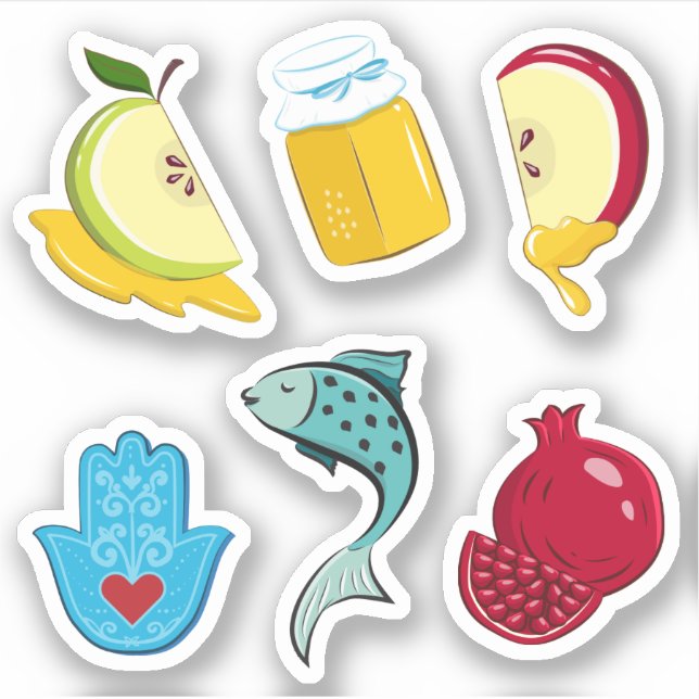 Rosh Hashanah Playful Traditional Symbols Vinyl (Front)