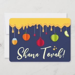 Rosh Hashanah SHANA TOVAH Script Jewish New Year Holiday Card