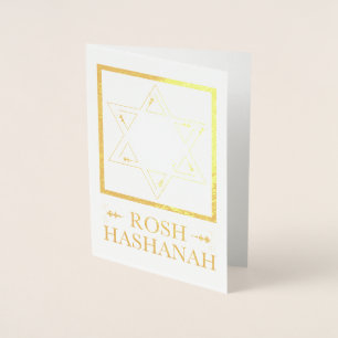 Rosh Hashanah Star of David Gold Foil Foil Card