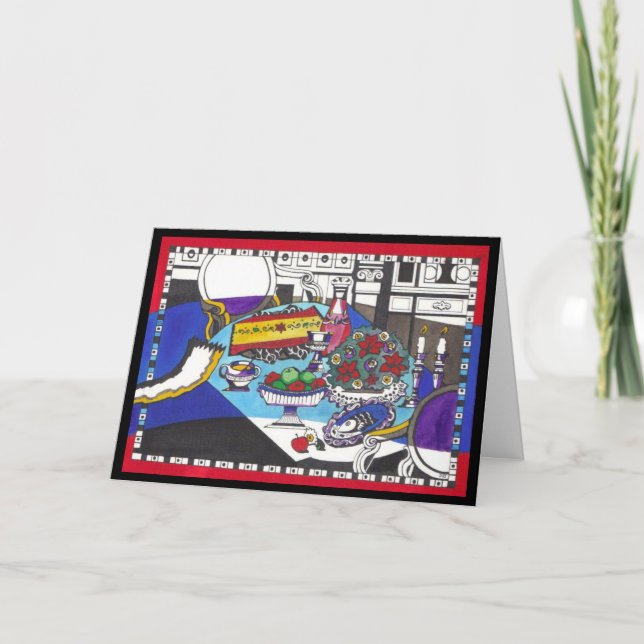 Rosh Hashanah Table Holiday Card (Front)