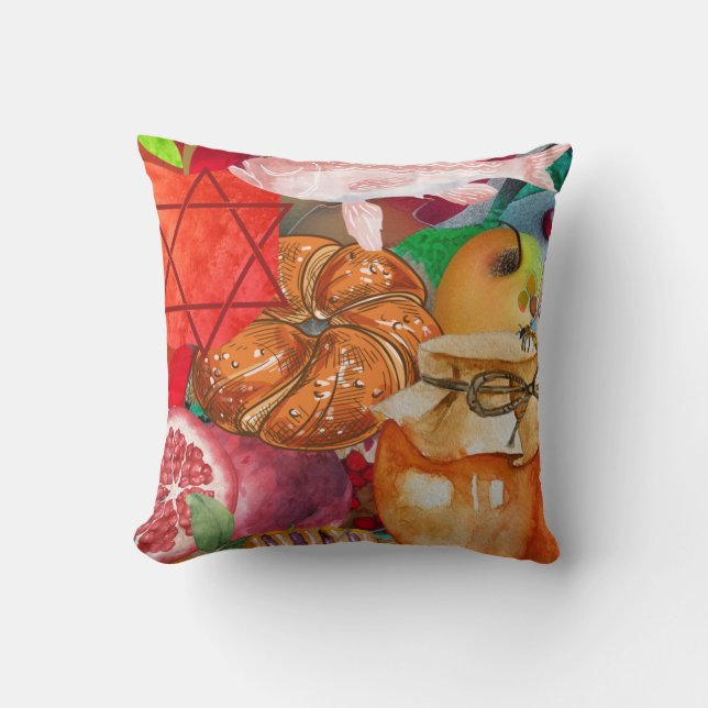 Rosh Hashanah Throw Pillow (Front)