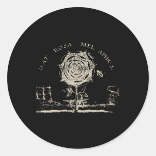 Rosicrucian Emblem Dat Rosa Mel Apibus Hermetic Classic Round Sticker