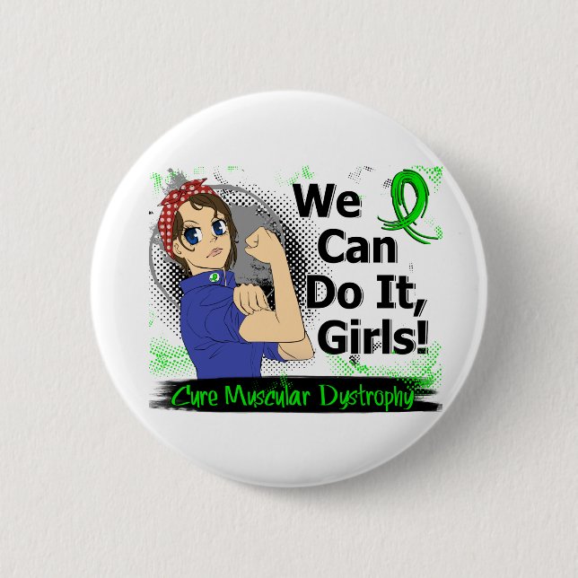 Rosie Anime WCDI Muscular Dystrophy 2 Inch Round Button (Front)