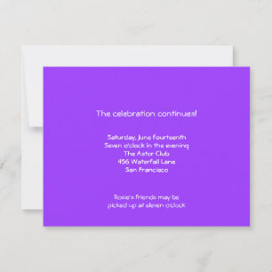 Rosie Bat Mitzvah Sweet 16 Reception Invitation