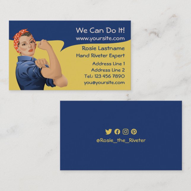 Rosie le Carte de visite Riveter (Devant / Derrière)