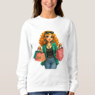 Rosie Max Cartoon Girl T-Shirt – Cute Orange Curly Sweatshirt
