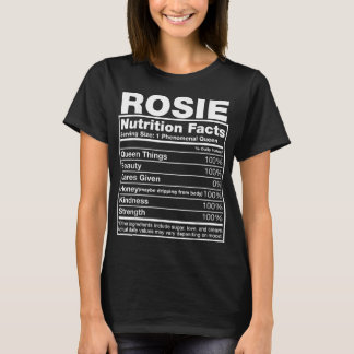 Rosie Nutrition Facts Rosie Name Birthday Shirt
