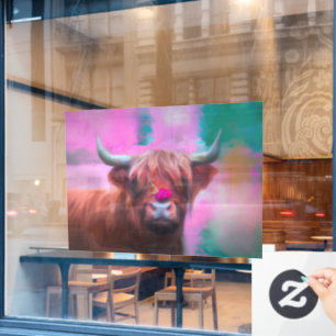 "Rosie of the Highlands" – Highland Cow Portrait Window Cling